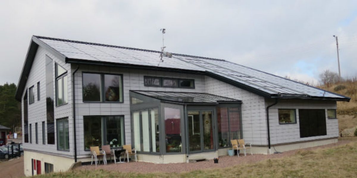 House with solar panel