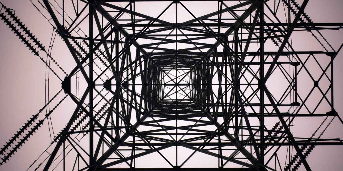 Bottom view electrical tower